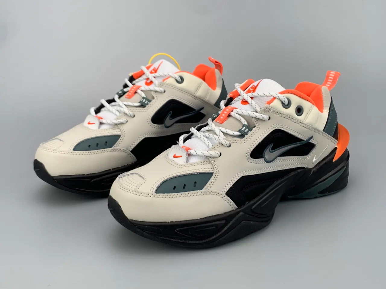Nike M2K Tekno Off-White Black Orange Teal Lifestyle Sneakers 8