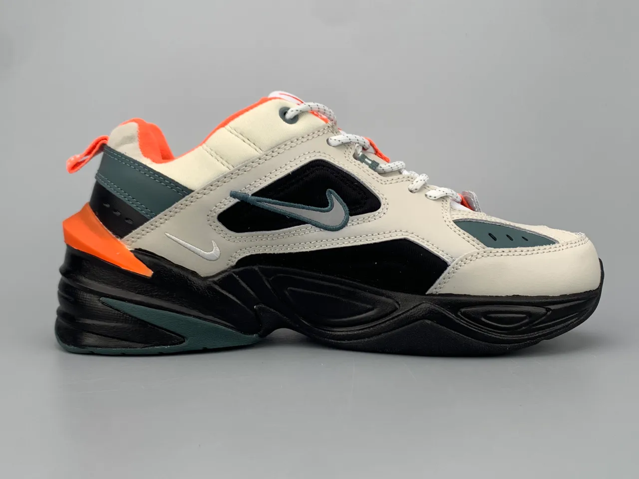 Nike M2K Tekno Off-White Black Orange Teal Lifestyle Sneakers 10