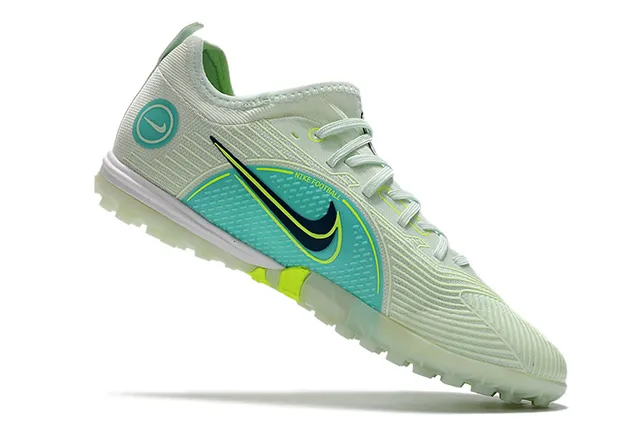 Nike Mercurial Chaussures de football avec empeigne en knit bleu orange motif en vague overlay synthétique pour pelouse artificielle 9