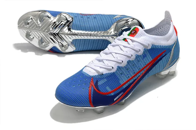 Nike Mercurial Blue Red Silver Firm-Ground chaussures de football 12