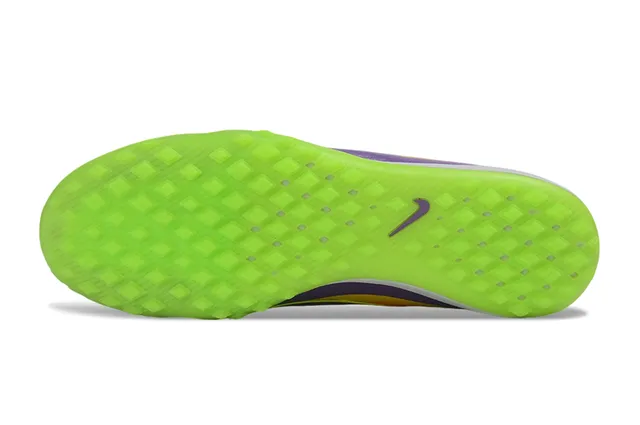 Nike Mercurial Vert Violet Low-Cut Synthétique Supérieur Multicolore Rayures Dégradées Gazon Chaussures de Football 6