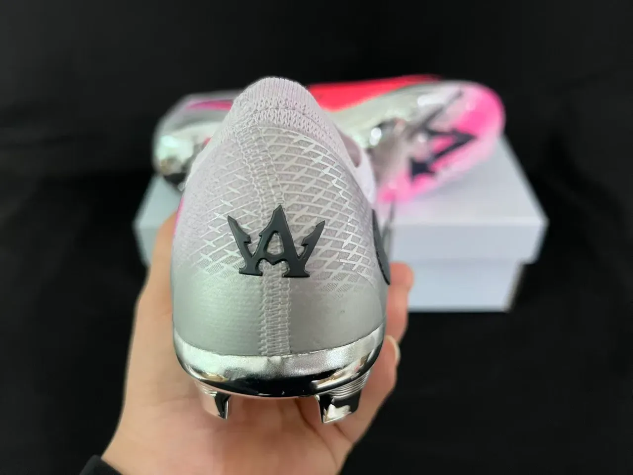 Nike Mercurial Botines de Fútbol Rosa Coral Plata Firm Ground 10