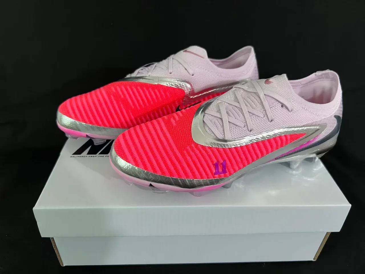 Nike Mercurial Botines de Fútbol Rosa Coral Plata Firm Ground 17
