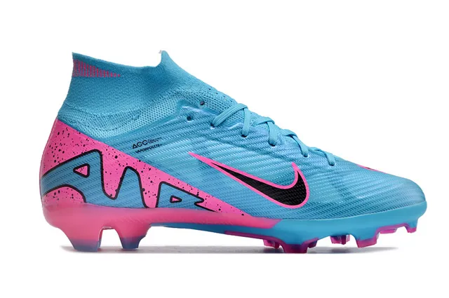 Nike Mercurial Superfly Blue Pink High-Cut Bootie Upper Flyknit Construction Firm-Ground Soccer Shoes 7