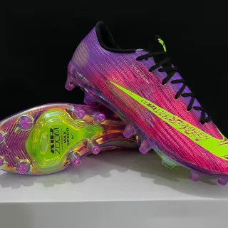 Nike Mercurial Superfly Flyknit Ultra Gradient Purple Pink Neon Yellow Firm-Ground Soccer Shoes