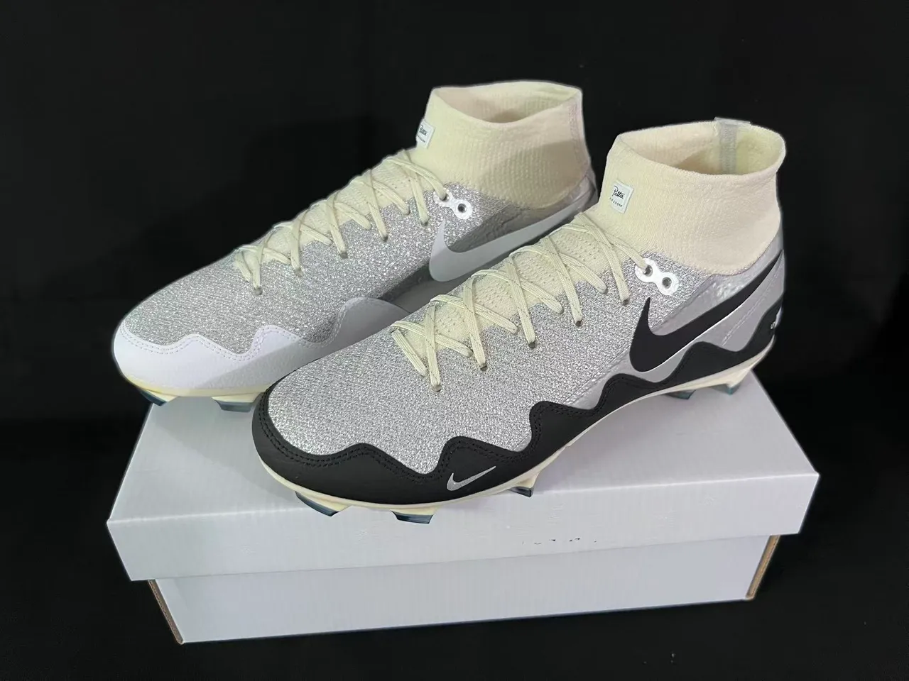 Nike Mercurial Superfly UNITE Iridescent Silver Glitter Firm-Ground Soccer Shoes 9