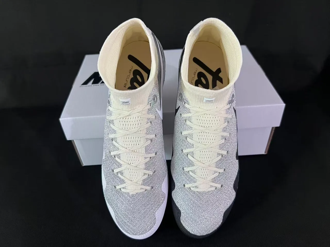 Nike Mercurial Superfly UNITE Iridescent Silver Glitter Firm-Ground Soccer Shoes 10