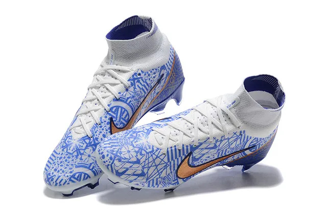 Nike Mercurial Vapor Blue Geometric Print Firm-Ground Soccer Shoes 2