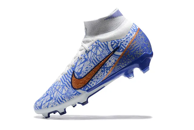 Nike Mercurial Vapor Blue Geometric Print Firm-Ground Soccer Shoes 4
