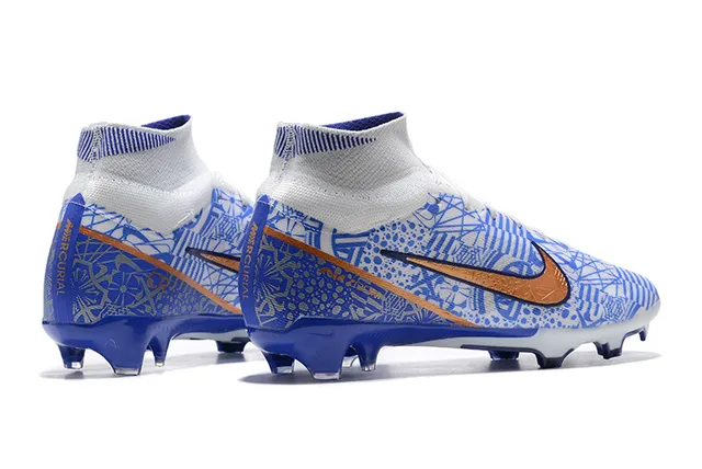 Nike Mercurial Vapor Blue Geometric Print Firm-Ground Soccer Shoes 5