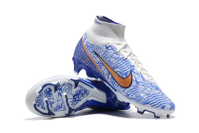 Nike Mercurial Vapor Blue Geometric Print Firm-Ground Soccer Shoes 6