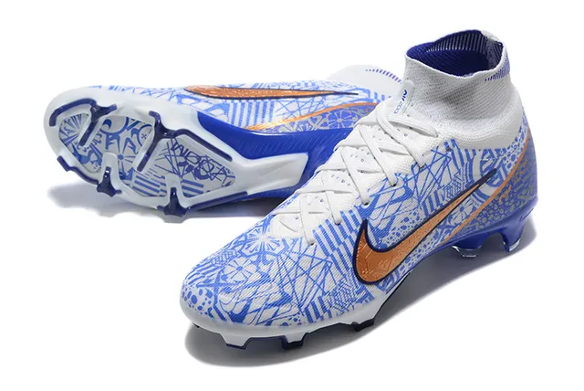 Nike Mercurial Vapor Blue Geometric Print Firm-Ground Soccer Shoes 7