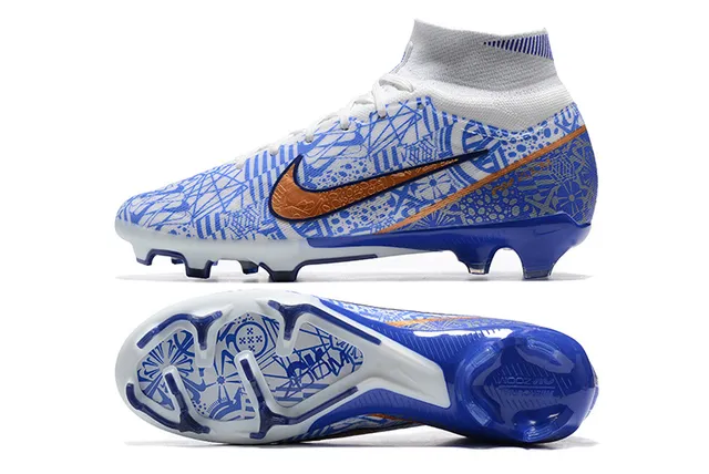Nike Mercurial Vapor Blue Geometric Print Firm-Ground Soccer Shoes 9