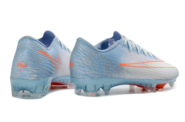 Nike Mercurial Vapor Blue Orange Low-Cut Bootie Upper Textured Synthetic Overlay Firm-Ground Soccer Shoes 2