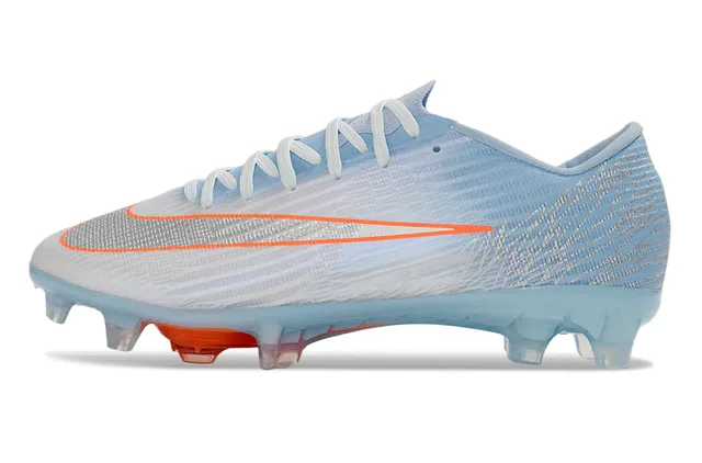 Nike Mercurial Vapor Blue Orange Low-Cut Bootie Upper Textured Synthetic Overlay Firm-Ground Soccer Shoes 3
