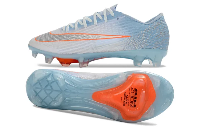 Nike Mercurial Vapor Blue Orange Low-Cut Bootie Upper Textured Synthetic Overlay Firm-Ground Soccer Shoes 4