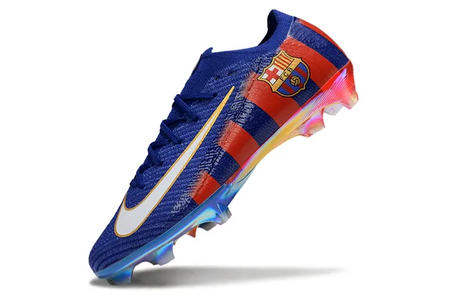 नाइके Mercurial Vapor FC Barcelona নীল লাল ইরিডেসেন্ট ফার্ম গ্রাউন্ড ফুটবল জুতা 3