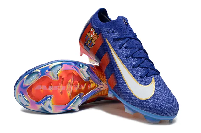 नाइके Mercurial Vapor FC Barcelona নীল লাল ইরিডেসেন্ট ফার্ম গ্রাউন্ড ফুটবল জুতা 4