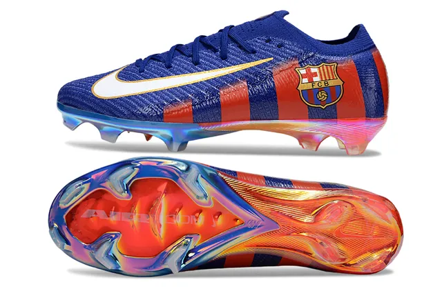 नाइके Mercurial Vapor FC Barcelona নীল লাল ইরিডেসেন্ট ফার্ম গ্রাউন্ড ফুটবল জুতা 6