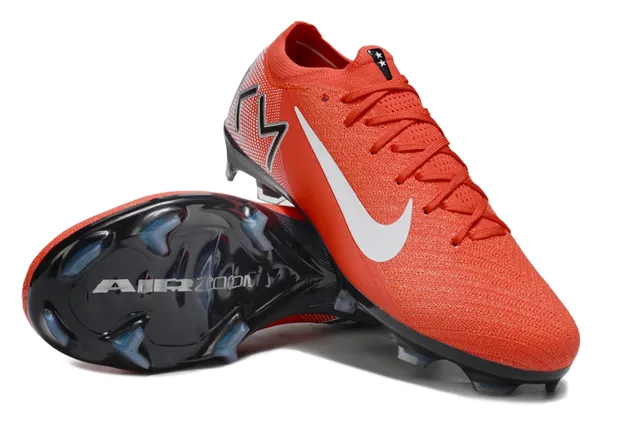 Nike Mercurial Vapor Red Black Knit Upper Low-Cut Collar Firm-Ground Soccer Shoes 4