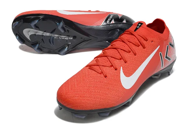 Nike Mercurial Vapor Red Black Knit Upper Low-Cut Collar Firm-Ground Soccer Shoes 5
