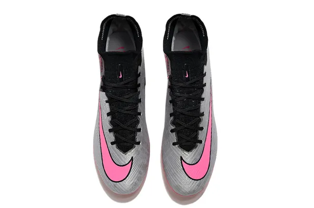 Nike Mercurial Vapor Silver Pink High-Cut Sock-Fit Collar Firm-Ground Soccer Shoes 2