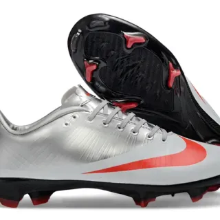 Nike Mercurial Vapor Silver Red Firm-Ground Soccer Shoes
