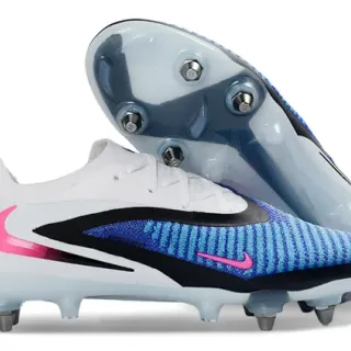 Nike Mercurial Vapor White Blue Low-Cut Knit Upper Dynamic Black Overlay Firm-Ground Soccer Shoes