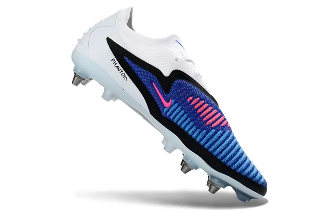 Nike Mercurial Vapor White Blue Low-Cut Knit Upper Dynamic Black Overlay Firm-Ground Soccer Shoes 2