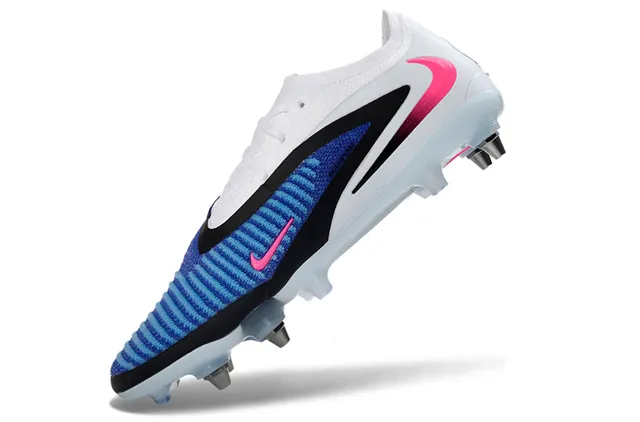 Nike Mercurial Vapor White Blue Low-Cut Knit Upper Dynamic Black Overlay Firm-Ground Soccer Shoes 3