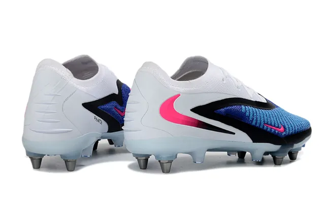 Nike Mercurial Vapor White Blue Low-Cut Knit Upper Dynamic Black Overlay Firm-Ground Soccer Shoes 5