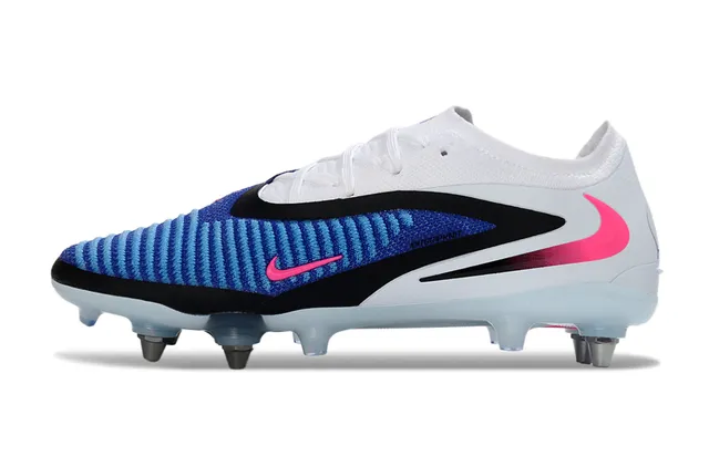 Nike Mercurial Vapor White Blue Low-Cut Knit Upper Dynamic Black Overlay Firm-Ground Soccer Shoes 7