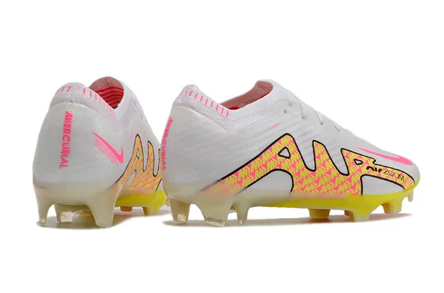 Nike Mercurial Vapor Blanc Rose Tige Tricotée à Coupe Basse Col Ajustement Dynamique Semelle Ferme Chaussures de Football 7