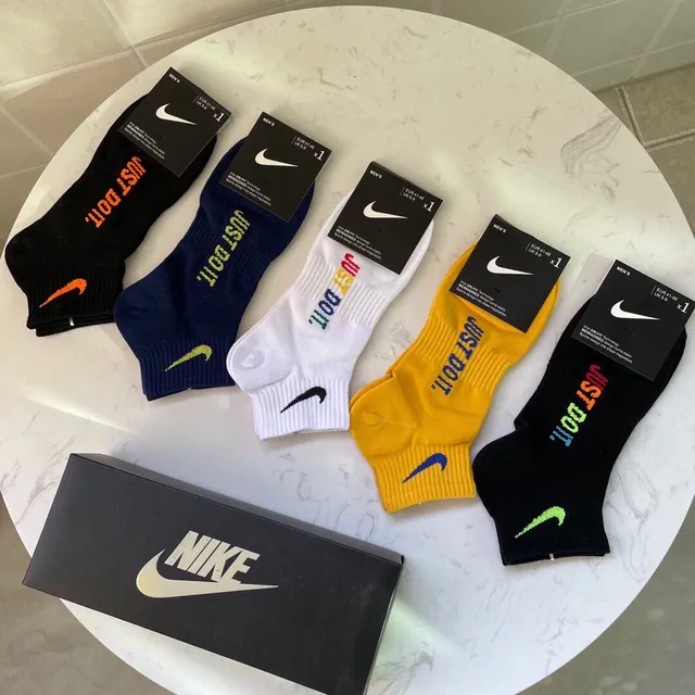 Nike Chaussettes de cheville multicolores avec ourlet côtelé 4