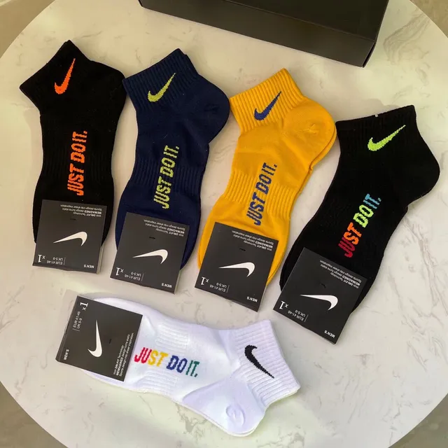 Nike Chaussettes de cheville multicolores avec ourlet côtelé 5