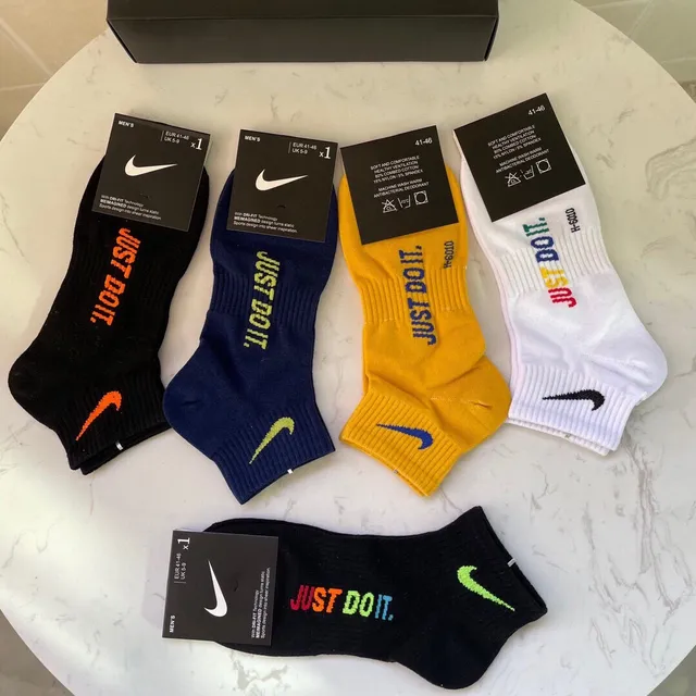 Nike Chaussettes de cheville multicolores avec ourlet côtelé 7