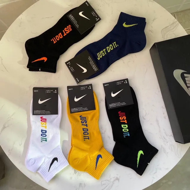 Nike Chaussettes de cheville multicolores avec ourlet côtelé 8