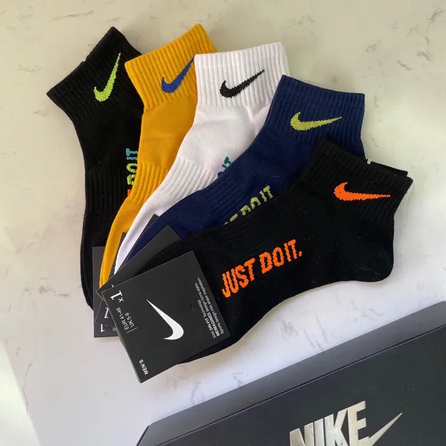 Nike Chaussettes de cheville multicolores avec ourlet côtelé 9