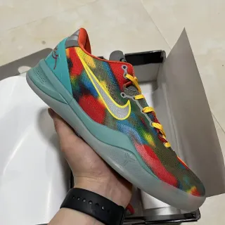 Nike Multicolor Blue Tie-Dye Knit Upper Teal Heel Counter Basketball Shoes