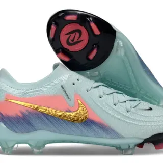 Nike Multicolor Gold Low-Cut Knit Upper Gradient Brushstroke Overlay Firm-Ground Soccer Shoes