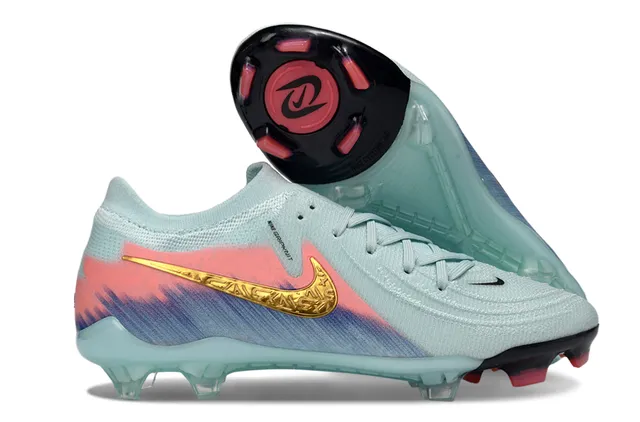 Nike Multicolor Gold Low-Cut Knit Upper Gradient Brushstroke Overlay Firm-Ground Soccer Shoes 1
