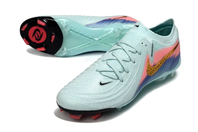 Nike Multicolor Gold Low-Cut Knit Upper Gradient Brushstroke Overlay Firm-Ground Soccer Shoes 4