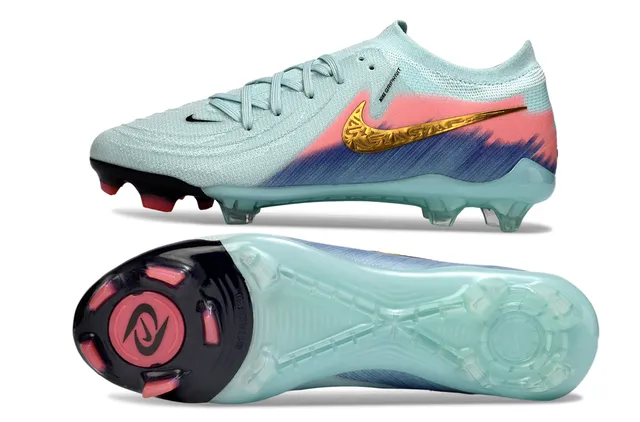 Nike Multicolor Gold Low-Cut Knit Upper Gradient Brushstroke Overlay Firm-Ground Soccer Shoes 6
