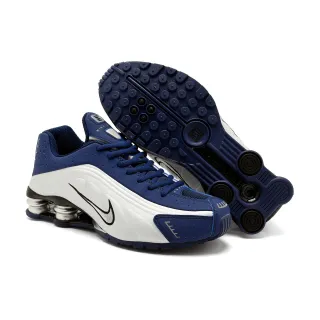 Nike Navy White Shox Cushioning Columns Perforated Upper Lifestyle Sneakers