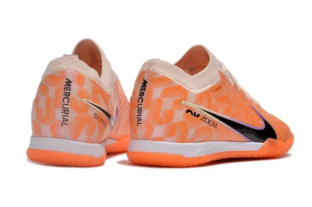 Nike Orange Black Flyknit Upper Air Zoom Cushioning Indoor Soccer Shoes 5