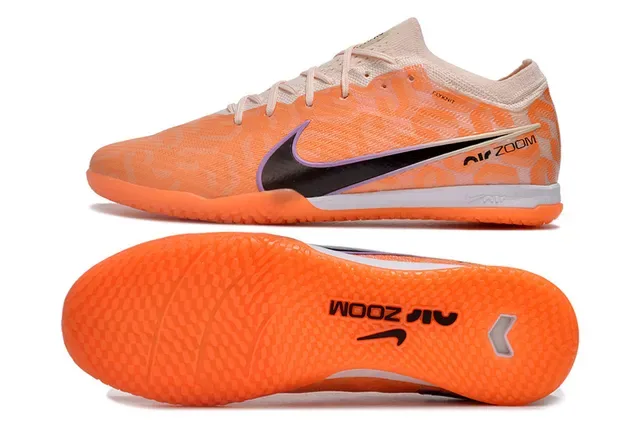 Nike Orange Black Flyknit Upper Air Zoom Cushioning Indoor Soccer Shoes 6