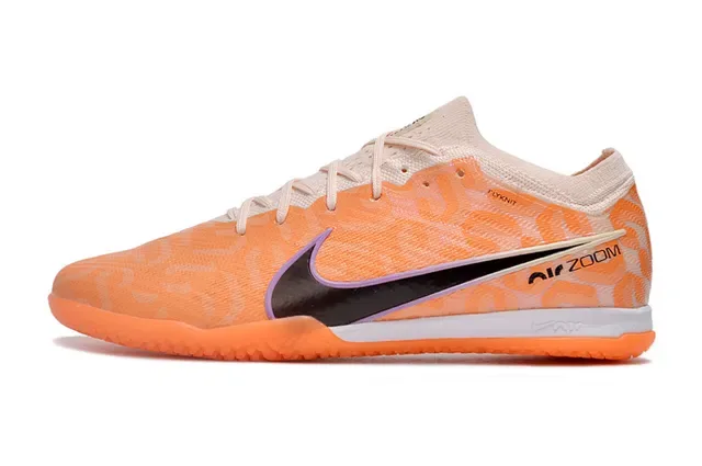 Nike Orange Black Flyknit Upper Air Zoom Cushioning Indoor Soccer Shoes 7