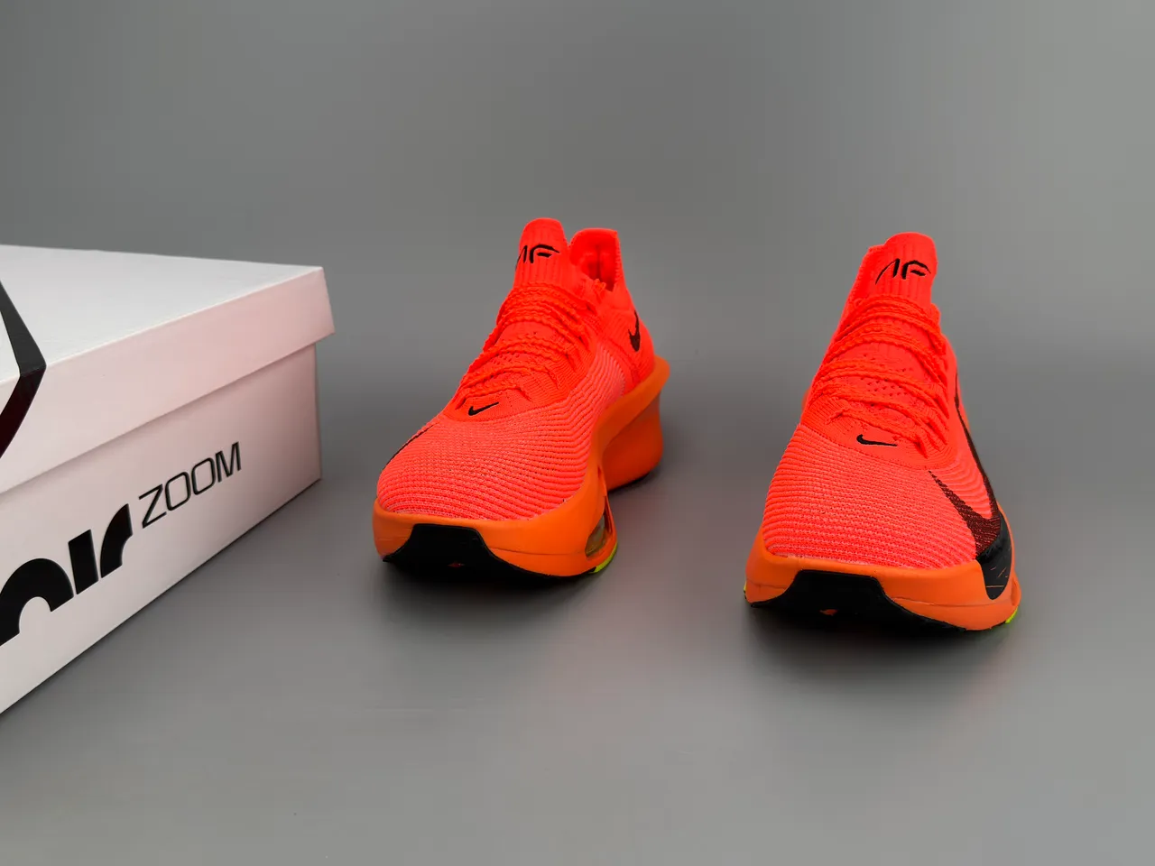 Nike Orange Black Knit Upper Sculpted Midsole Running Shoes 3