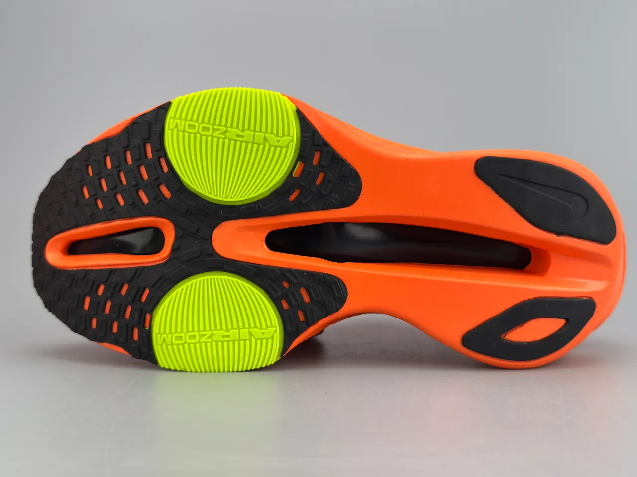 Nike Orange Black Knit Upper Sculpted Midsole Running Shoes 8