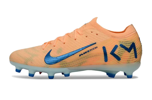 Nike Orange Blue Knit Upper Low-Cut Sock-Fit Collar Firm-Ground Soccer Shoes 8
